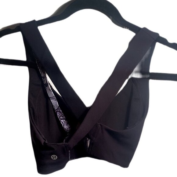 Lululemon Sweat Times Bra Hanakotoba Starlight Black yoga athletic stretch 4 - Picture 3 of 4